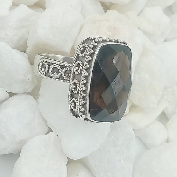 Bali Style Sterling Silver Smokey Quartz - Picture 3 of 12